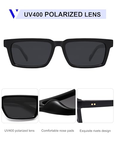 VANLINKER Retro Rectangular Polarized Sunglasses for Women Men Trendy Small Chic 80s 90s Square Sun Glasses VL98774