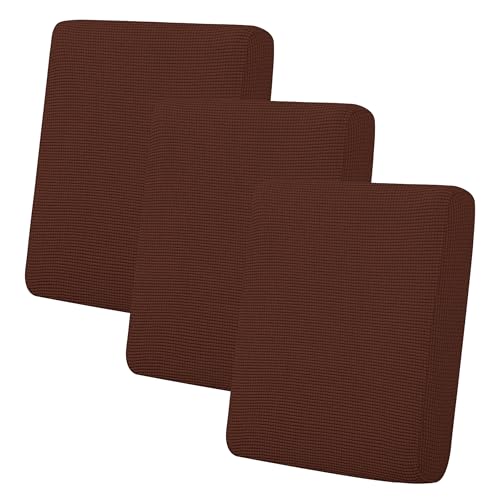 Image of Easy-Going Stretch 3 Pieces Couch Cushion Cover for Sofa Seat | Furniture Protector Sofa slipcover for 3 Cushion Couch Washable Soft with Elastic Bottom Coffee