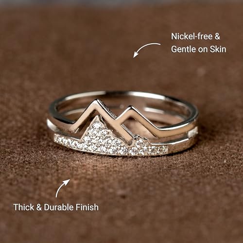 STORYJEWELLERY Mountain Ring, Western Rings for Women, Faith Ring, Silver Statement Rings, Inspirational Gifts for Women4