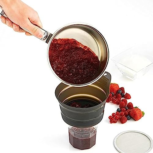 mastrad - Entonnoir Filtrant REVOLUTIONNAIRE - Confitures - Mousses - Vin - Grille Amovible Noir Fumé