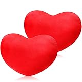 Usos versátiles: puedes colocar estos cojines rojos en forma de corazón donde quieras y pueden decorar el dormitorio, el sofá, la sala de estar, la panadería, la oficina, la cocina del automóvil y más; Además, pueden ser tu cómoda almohada para acompañarte a dormir cuando estés cansado