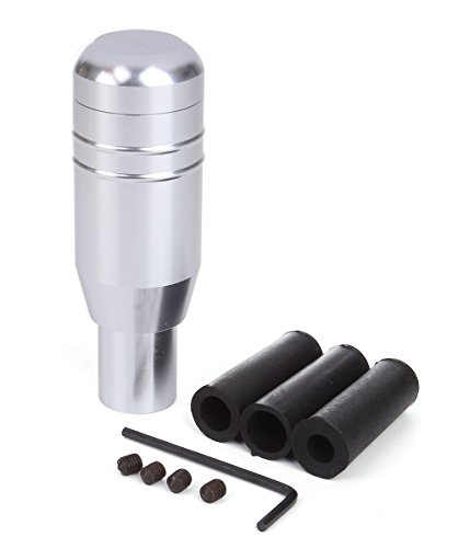 プッシュ式 汎用 カー用品 アルミ AT シフト ノブ シルバー