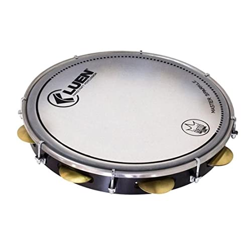 Pandeiro 12' Imbuia Preto - Serie Guetto Plat Lat Afin Dpla Ferragem Cromada Pele Master Sparkle