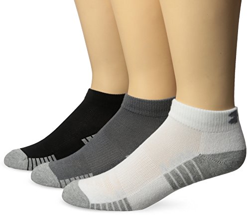 Under Armour Adult Heatgear Tech Low Cut Socks, 3-Pairs, Graphite Assortment, Shoe Size: Mens 8-12, Womens 9-12