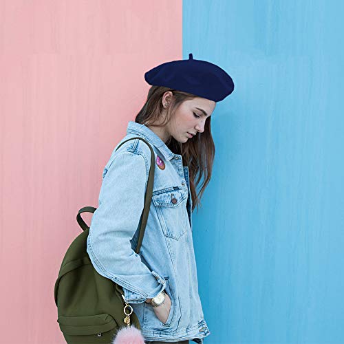 Image of Jolbndcv 6PCS Beret, French Beanie, Outdoor, Winter, Fashion Lady Hat | One Size Fits Most,Solid Color,Stretchable,for All Season