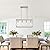 Lanhall 4-Light Dining Room Light Fixture Farmhouse Chandelier Brushed Nickel Modern Kitchen Island Pendant Lights Rectangular Hanging Lights Adjustable Height Metal E26 Base
