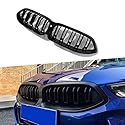 Auto-Frontnierengitter für BMW 8er G14 G15 G16 2023–2024, Lufteinlassgitter-Bodykit, Glänzendes Schwarz