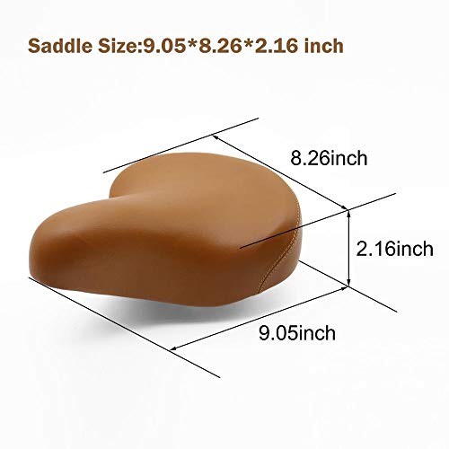 Selle de vélo large et souple finition cuir rétro premium - 3