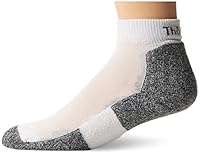 Thorlos Men's Thin Padded Running Socks, Mini Crew, White, Large, (Men's Shoe Size: 10.5 - 11.5)