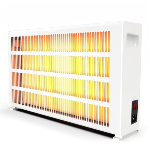 Pincary Infrared Panel Heater 1000W, Low Energy Electric Heater for Home, Electric Panel Heater for Caravan, Free Standing or Mounted, Electric Heater with UK Plug