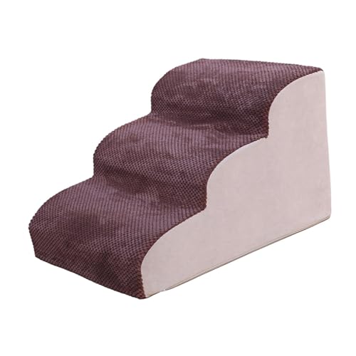 Phantasmia ペット用階段 ステップ式スロープ 滑り止め設計 取り外し可能カバー フランネル素材 緑 Sサイズ 室内用家具対応 (エルコーヒー)