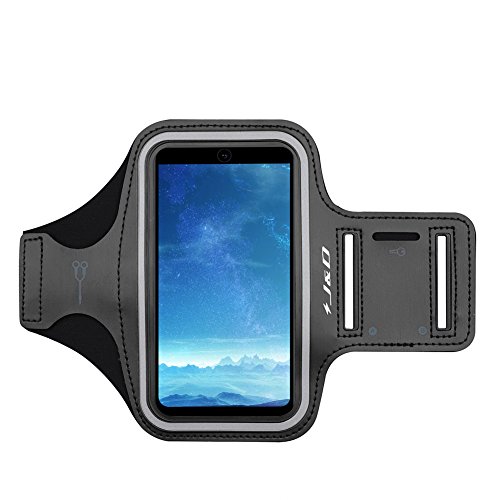 J&D Armband Compatible for LG V30S/V30S ThinQ/V30/V30 Plus/LG K92 5G/TCL 10 5G Armband, Sports Armband with Key Holder Slot, Earphone Connection While Workout Running Black