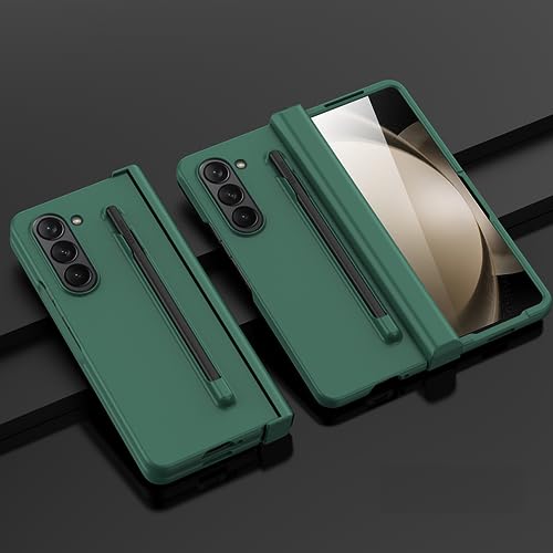 Coque Samsung Galaxy Z Fold 5 verte avec protection charnière et film écran