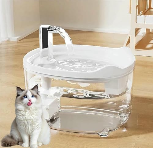 水噴水、トリプルフィルターペットウォーターファウンテン、50.72oz/1.5L自動猫犬の噴水、猫のLEDインジケーター付きウルトラキーエットポンプマルチペット