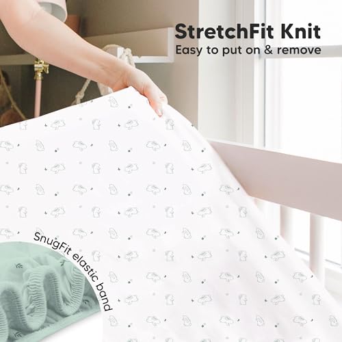 Image of KeaBabies 2-Pack Baby Crib Sheets for Boys, Girls, 52x28 Fitted (Bunnies) | Viscose Derived from Bamboo, Toddler Bed Sheets Neutral, Fitted Crib Mattress Sheet for Standard Baby Bedding, Soft, Cozy