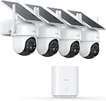 AOSU Security Cameras Outdoor Wireless, 4 Cam-Kit, No Subscription Required, Solar-Powered, Home Security Cameras System with 360° Pan & Tilt, Auto Tracking, 2K Color Night Vision, Easy Setup