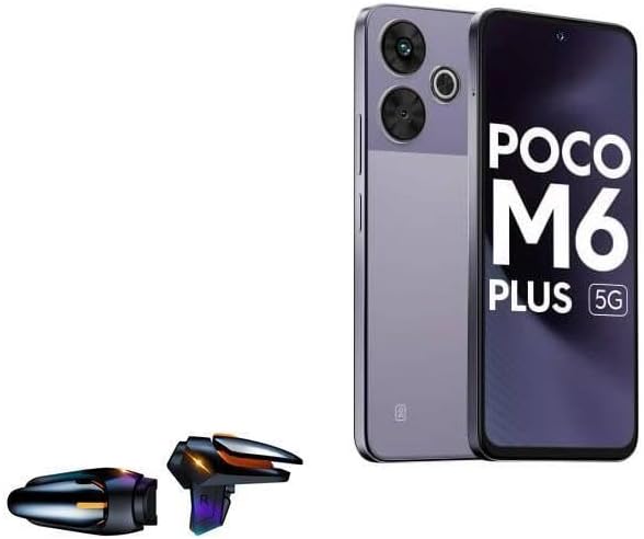 BoxWave Gaming Gear Compatible with Xiaomi Poco M6 Plus - Touchscreen QuickTrigger Auto, Trigger Buttons Autofire Gaming Mobile FPS - Jet Black
