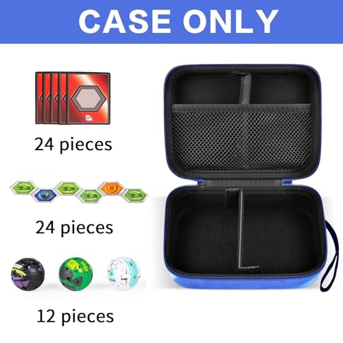 Image of PAIYULE Storage Case for Bakugan Balls, Cards and Figures | PU leather exterior, mesh pocket and carry handle organize balls, cards and small accessories for travel. Case Only