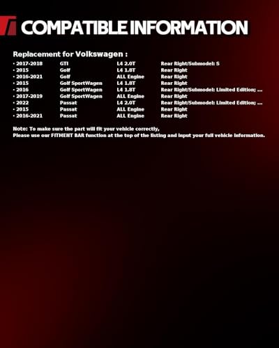 Image of Torchbeam Rear Brake Caliper Right for Volkswagen 2015-2021 Passat, Volkswagen 2016-2021 Golf, Volkswagen 2017-2019 Golf SportWagen, Rear Right Caliper Replace # 19B7273