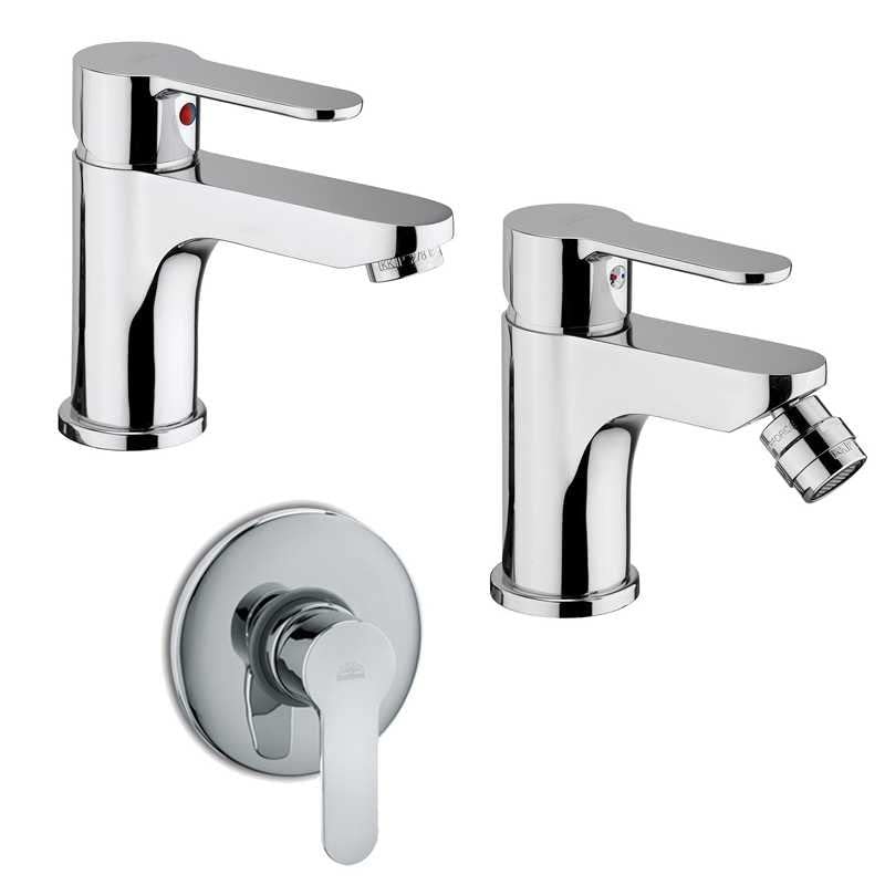  Set di miscelatori Paffoni Blu lavabo, bidet e doccia