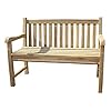 Ambientehome 2er Teakbank Gartenbank Holzbank 120 cm, Sitzbank