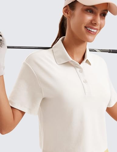 CRZ YOGA Golf Crop Polo Shirts for Women 3 Button Collared Quick Dry Tennis T-Shirt Short Sleeve Workout Athletic Tops4