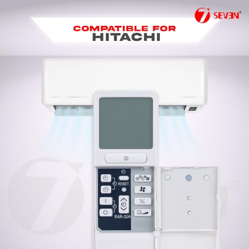Image of 7SEVEN Compatible AC Remote for Hitachi Split AC and Window Air Conditioner The Model of Remote Control is 154, Exact Match with Original Remote No Pairing Required use New AAA Alkaline Battery.
