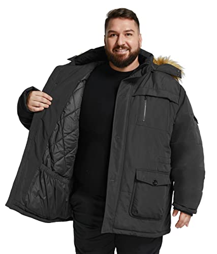 Image of Soularge Men's Big and Tall Winter Warm Heavy Hooded Parka Jacket