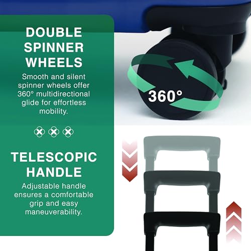 Image of 24 Inch Luggage with Spinner Wheels, Hard Shell Suitcase with TSA Locks for Luggage, Travel Large Suitcase, Expandable Hard Shell Suitcases, Navy