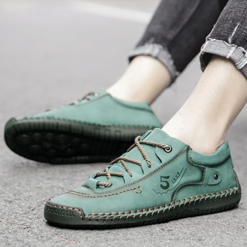 Handcrafted Leather Driving Loafers - Breathable Slip-On Business Casual Shoes with Metal Perforations, Flexible Flat Sole & Lightweight Comfort4