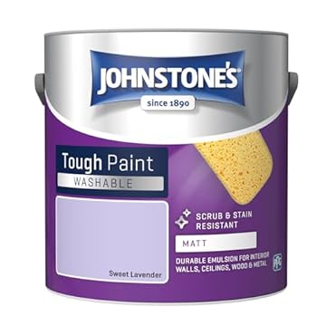Johnstone's - Washable Paint - Sweet Lavendar - Matt Finish - Emulsion Paint - Highly Durable - Stain Resistant - Non Toxic & Low Odour - 12m2 Coverage per Litre - 2.5L