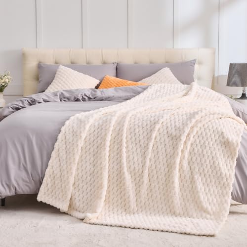 Vielit Kuscheldecke Flauschig 150x200 cm – Ultraweiche Fleecedecke für Couch & Sofa, Warme Wohn- & Kuscheldecke, Leichte Sofadecke, Gemütliche Couchdecke, Atmungsaktiv & Pflegeleicht Decke Beige