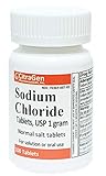 Sodium Chloride Tablets 1 gm, USP Normal Salt Tablets - 100 Tablets by CitraGen Pharmaceuticals,...