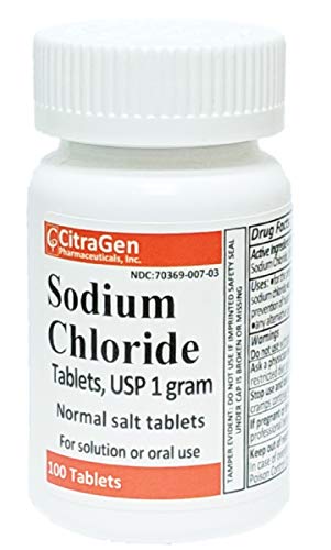 Sodium Chloride Tablets 1 gm, USP Normal Salt Tablets - 100 Tablets by CitraGen Pharmaceuticals, Inc.