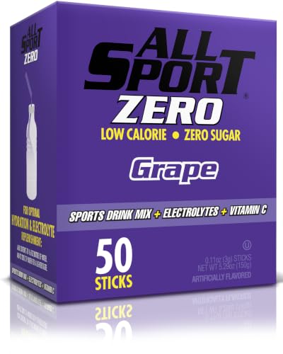 All Sport Zero Powder Sticks, Sugar Free Electrolytes, Grape, 50