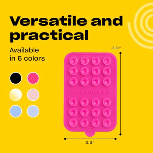 Image of OCTOBUDDY - Silicone Case Double-Sided Suction Phone Case Detachable Mount - Hands-Free, Strong Grip Holder For Selfies & Videos - iPhone & Android Compatible - 2.5? X 3.75?, Hot Pink