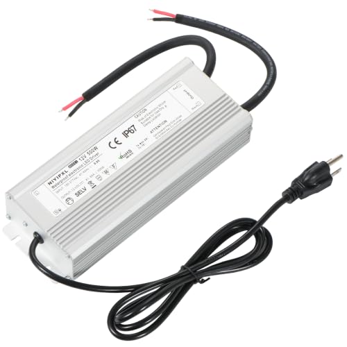 Image of LED Driver 500 Watts(250W X2) 12V DC Transformer,Waterproof IP67 Power Supply, Adapter with 3-Prong Plug 4.9 Feet Cable for Any DC led Lights, Computer Project, Outdoor Light