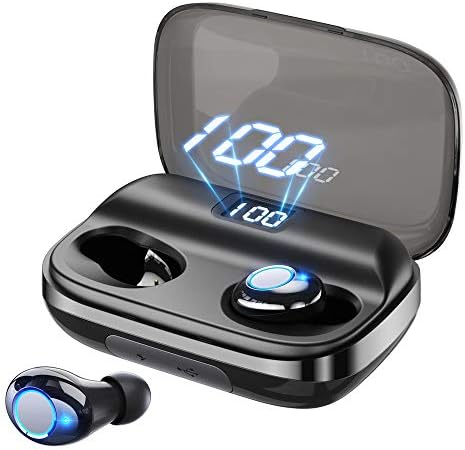 GUSGU Wireless Headphones，Bluetooth 5.0 Wireless Earbuds with Charging Case Deep Bass Earphones Waterproof Sports Headphones with Mic Touch Control Compatible with iPhone/Samsung/Android-Black