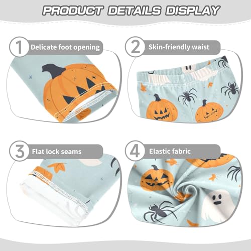 Pumkin and Ghost Girls Leggings,Workout Leggings for Girls Toddler Athletic Legging Size for 3-10T3