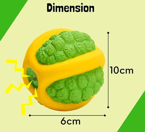 Image of Natural Latex Rubber Squeaky (Green Melon) Dog Chew Toy | Suitable for Puppy, X-Small to Small Dogs (0-10kgs) | Durable, Animal Design, Fetch & Chew Toy | Reduce Separation Anxiety