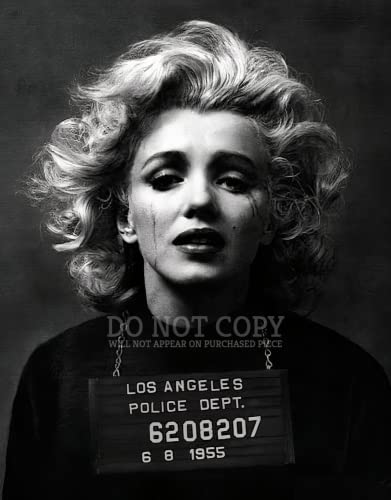 Retrato de Marilyn Monroe Mugshot en Los Ángeles, la belleza rebelde de Hollywood