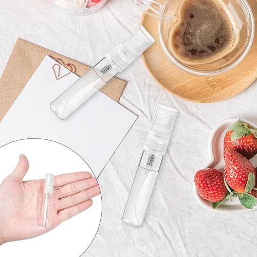 320 Pcs Mini Spray Bottles with 10 Perfume Dispensers, 10 Droppers, and 10 Funnels, Clear Refillable Glass Perfume Atomizer for Travel, Fragrance, Scent Samples, and Pocket Dispensers (5ml)2