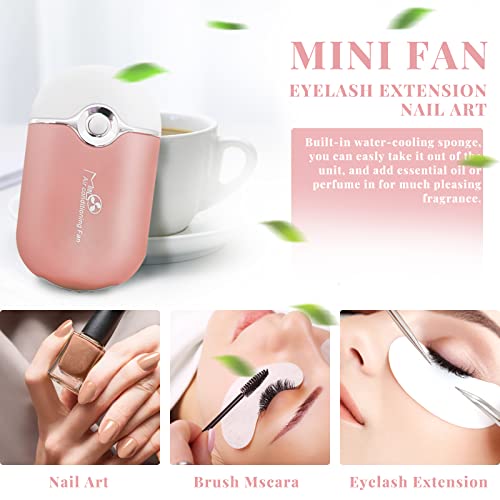 Greenlife® Usb Rechargeable Portable Mini Fan Cooling Fan Bladeless Handheld Eyelash Dryer Mini Handheld Fan Air Conditioning Blower For Eyelash Extension (Rose) #TOP1