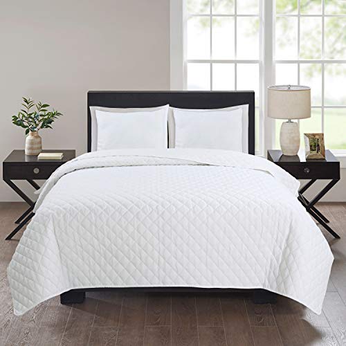 the best fashion house Colcha bouti Blanco (235 x 255) para Cama de 135 cm + 2 Fundas Cojines 50 x 50 cm