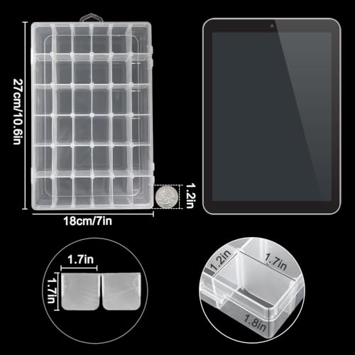 Image of Guyuyii 6 Pcs Clear Plastic Organizer Box with Adjustable Dividers, 36 Grid Small Storage Case, Transparent Craft Organizer Container for Beads, Jewelry, Screws, Fishing Tackle, Art Supplies, Hardware