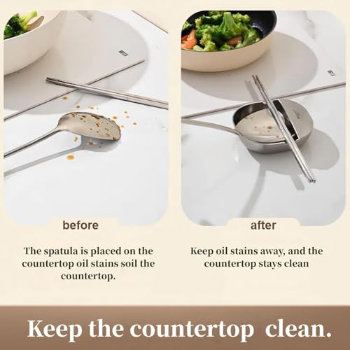 Repose-cuillères de cuisine anti-gouttes, lot de 6 pièces durables
