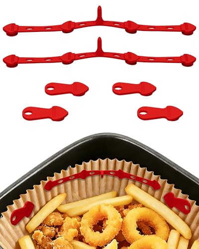familaha Magnete für Airfryer Backpapier 6 Stück Silikon Magnete Airfryer Zubehör Verhindert Verrutschen und Verbrennen Heißluftfritteuse Zubehör für Ninja Philips Cosori Panasonic Air Fryer