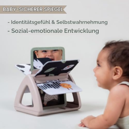 Taf Toys Tummy Time Schwarz-Weiß-Babybuch Monochrom Spinning Doppelseitiges Rassel Sensorisches Buch High Contrast Baby Spielzeug… – Ansicht 6