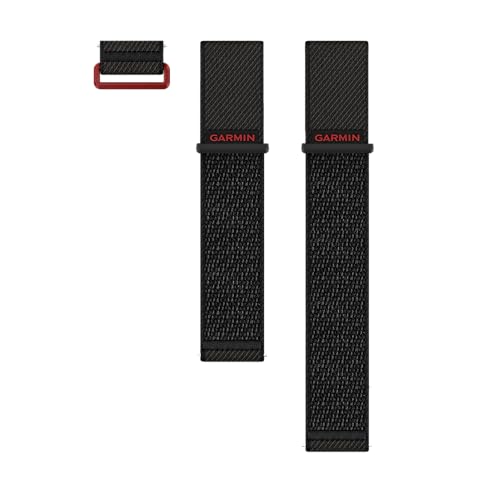 Bracelet Garmin Venu X1 Quick-Release 24 mm en nylon noir comfortfit pour montre connectée