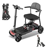 ZIIVIE VS 985S Elektromobil Faltbar für Senioren, Ultraleicht Mobilitätsroller mit 270W Motor und 4 Rädern aus Aluminium, Elektromagnetische Bremsen, 120kg Tragkraft, 8KM/H Höchstgeschwindigkeit